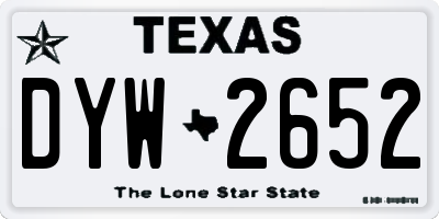 TX license plate DYW2652