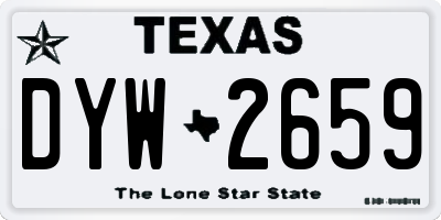 TX license plate DYW2659