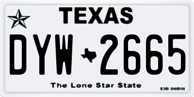 TX license plate DYW2665