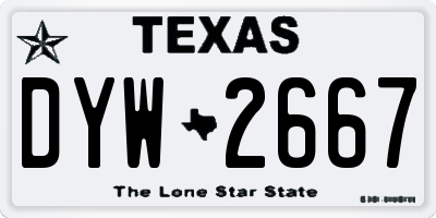 TX license plate DYW2667