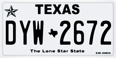 TX license plate DYW2672