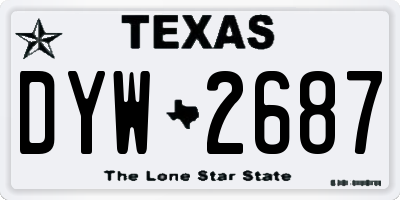 TX license plate DYW2687