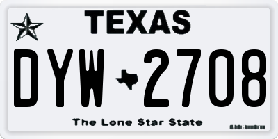 TX license plate DYW2708