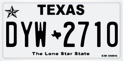TX license plate DYW2710