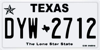 TX license plate DYW2712