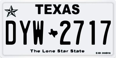 TX license plate DYW2717