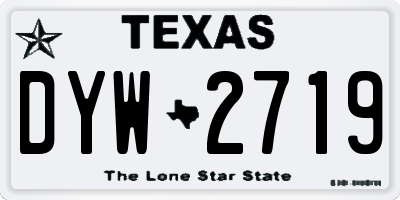 TX license plate DYW2719