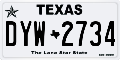 TX license plate DYW2734