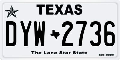 TX license plate DYW2736