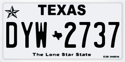 TX license plate DYW2737