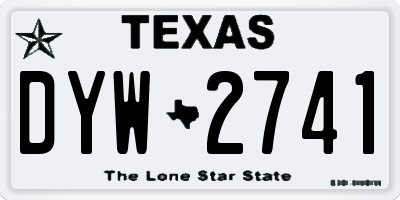 TX license plate DYW2741