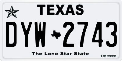 TX license plate DYW2743