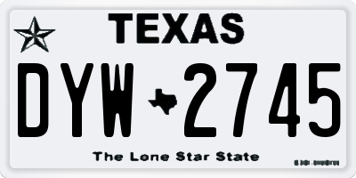 TX license plate DYW2745