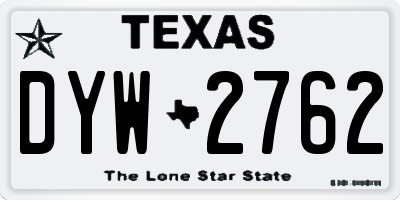 TX license plate DYW2762