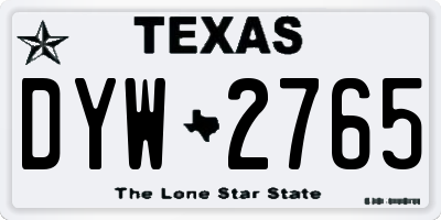 TX license plate DYW2765