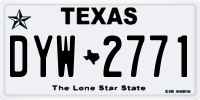 TX license plate DYW2771