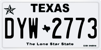 TX license plate DYW2773