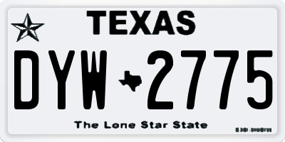 TX license plate DYW2775