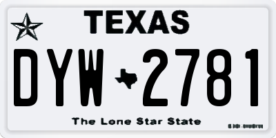 TX license plate DYW2781