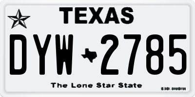 TX license plate DYW2785