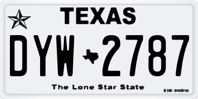 TX license plate DYW2787