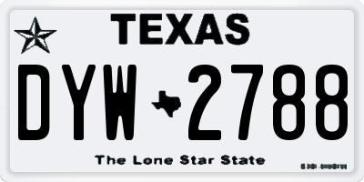 TX license plate DYW2788