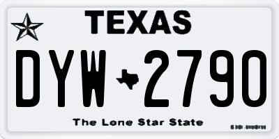 TX license plate DYW2790