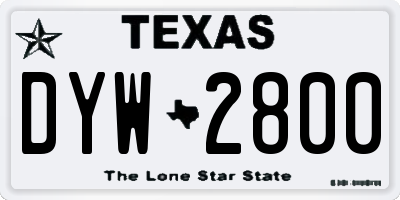 TX license plate DYW2800