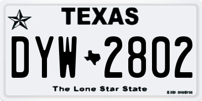 TX license plate DYW2802