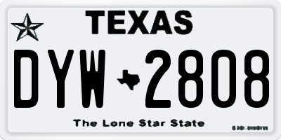 TX license plate DYW2808