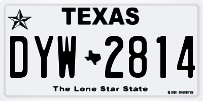 TX license plate DYW2814