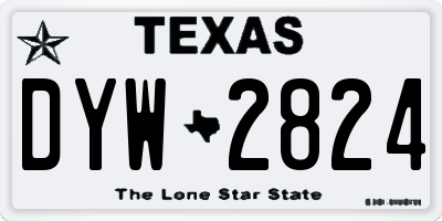 TX license plate DYW2824