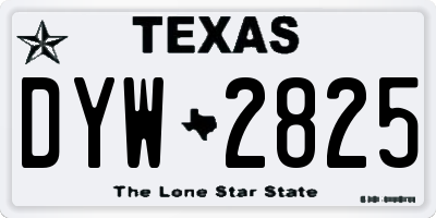 TX license plate DYW2825