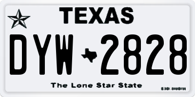 TX license plate DYW2828