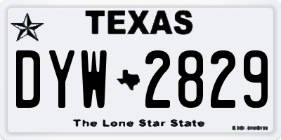 TX license plate DYW2829