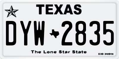 TX license plate DYW2835