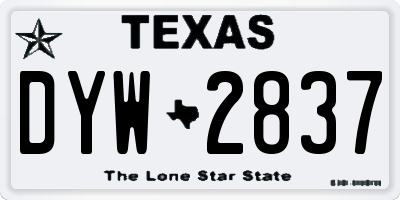 TX license plate DYW2837