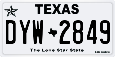 TX license plate DYW2849