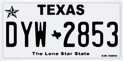 TX license plate DYW2853
