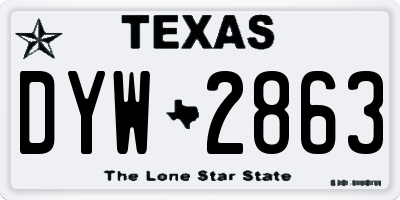 TX license plate DYW2863