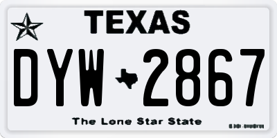 TX license plate DYW2867