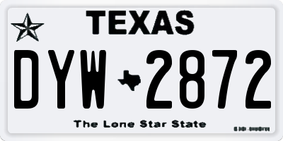 TX license plate DYW2872