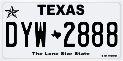 TX license plate DYW2888