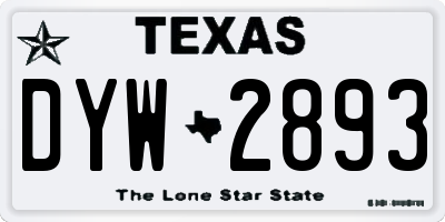 TX license plate DYW2893