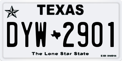 TX license plate DYW2901