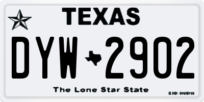 TX license plate DYW2902