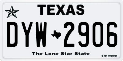 TX license plate DYW2906