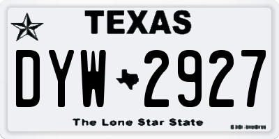 TX license plate DYW2927