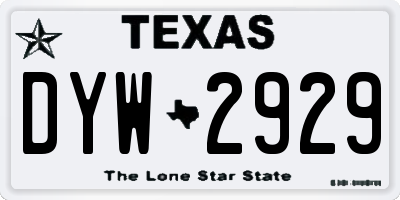 TX license plate DYW2929