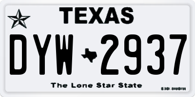 TX license plate DYW2937